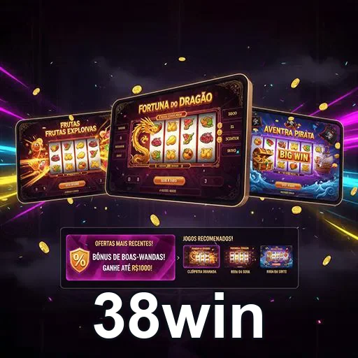 Imagem do site 38win demonstrando opções de jogos e resultados de apostas esportivas no layout moderno.